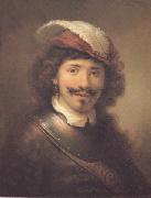 Govert flinck A young Man with a eathered cap and a gorgert (mk33) Sweden oil painting artist